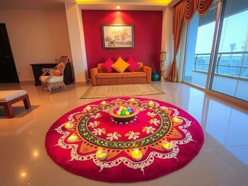 Dream Home Designer Diwali special decoration with rangoli, diyas, and traditional Indian decor