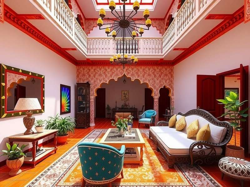 Dream Home Designer Rajasthani haveli design with vibrant colors and traditional architecture